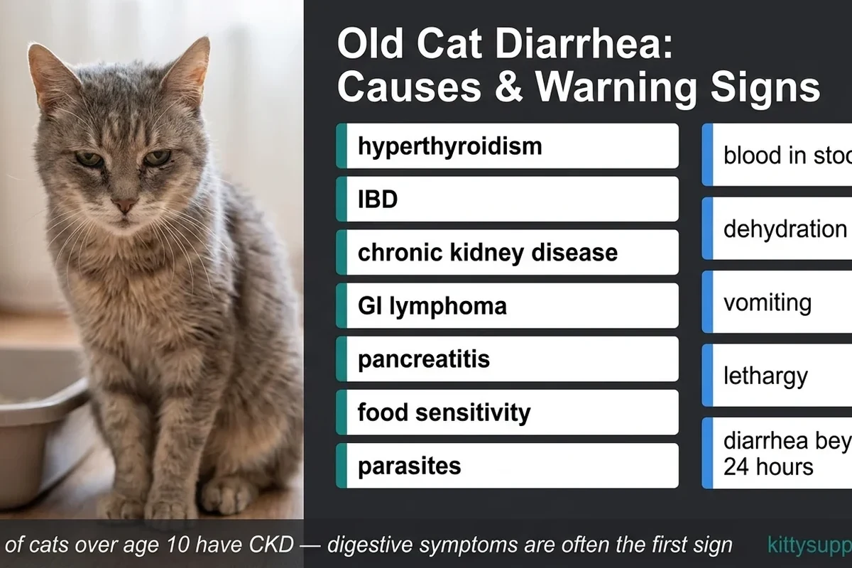 A cat with diarrhea showing signs of distress and discomfort.