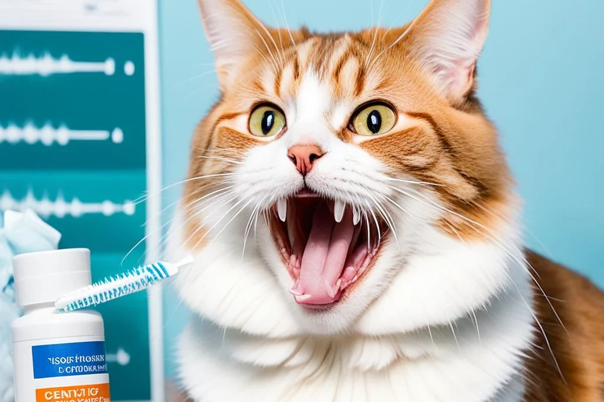 Happy cat with healthy teeth and gums